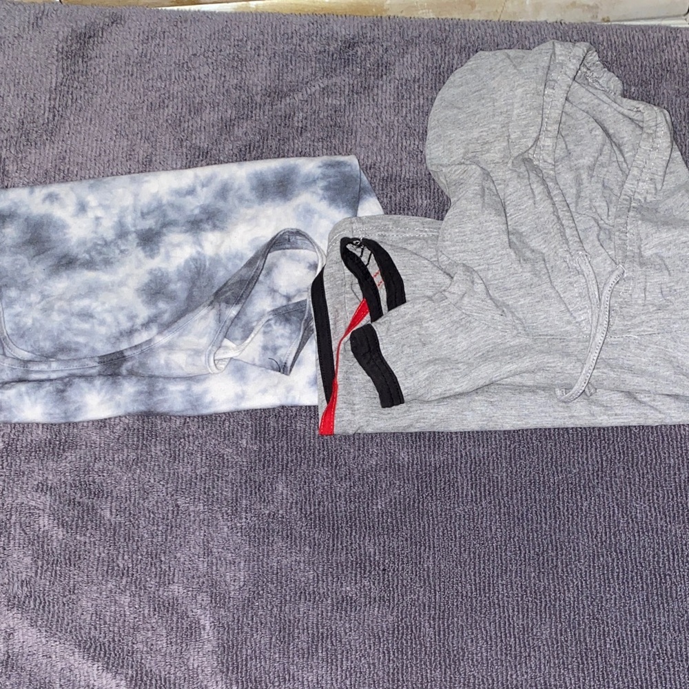 Gray and Tie-Dye Hoodies